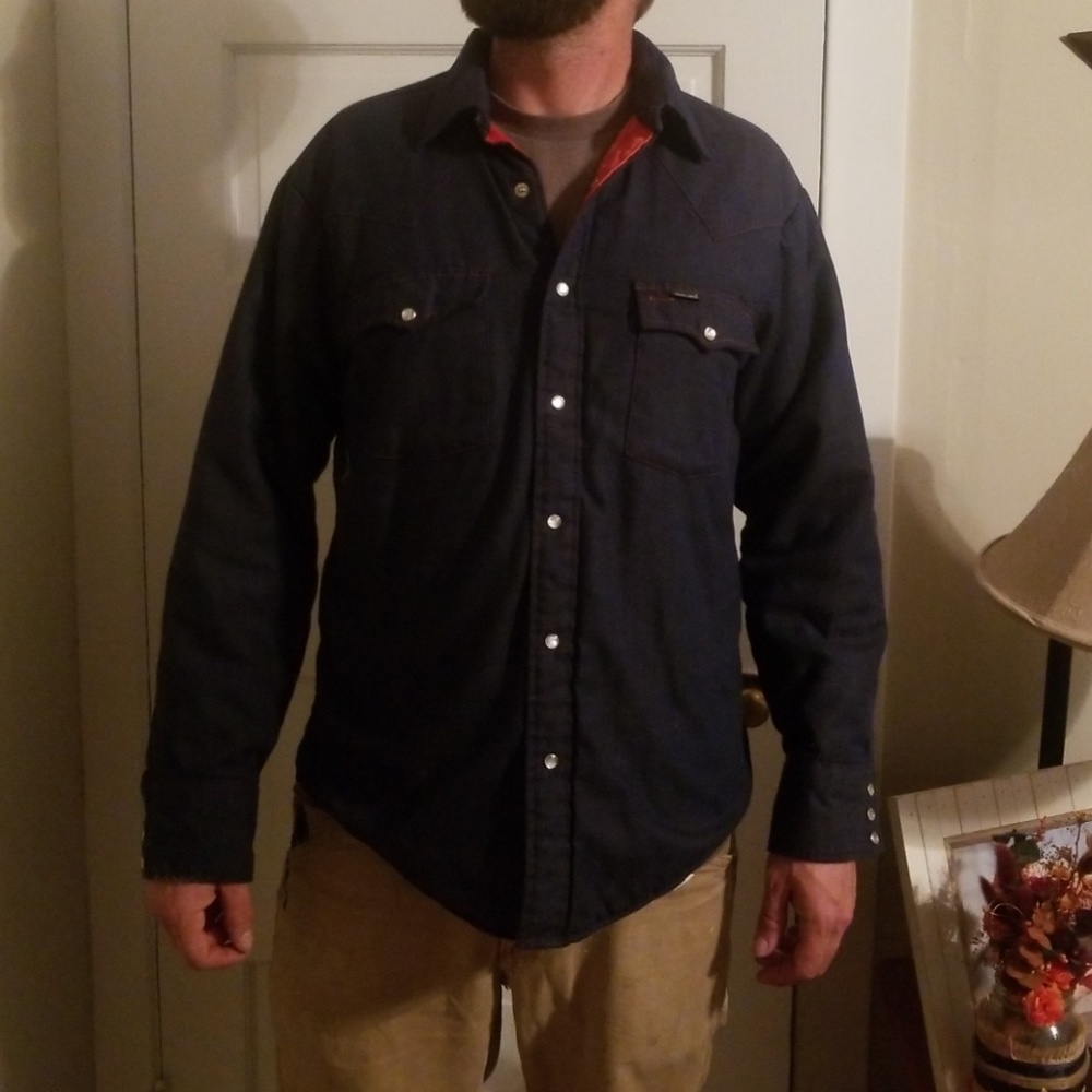 Vintage pearl snap work jacket